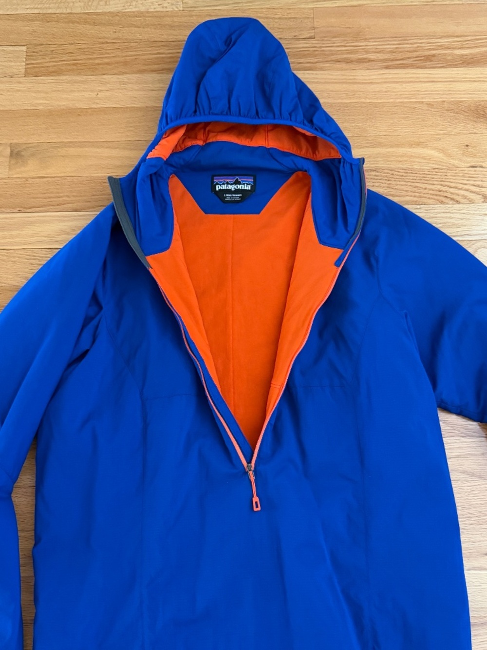 Patagonia Nano Air Light Hoodie Pullover Mens Blue Orange Size Large - Picture 4 of 15
